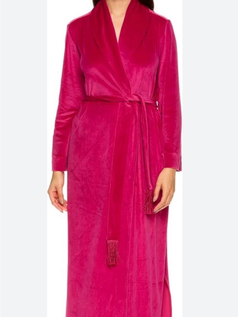 Tahari Plush Velvet Robe in Hot Pink